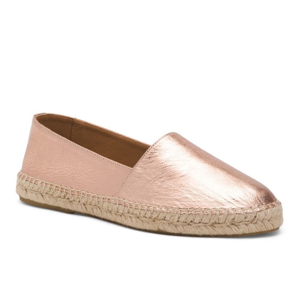JUTELIA Women’s Made in Spain Espadrilles - Leather  Rosegold